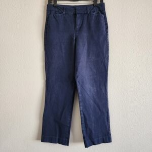 Old Navy Dark Blue Straight Leg Jeans High Rise Pixie Size 4